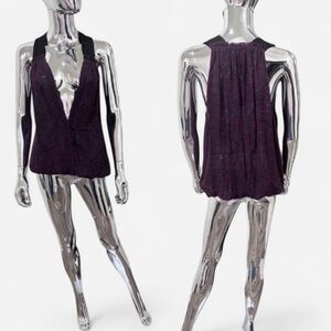 MARNA silk deep vneck blouse S